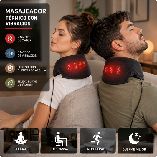4) Masajeador De Cuello Calor Y Vibrador