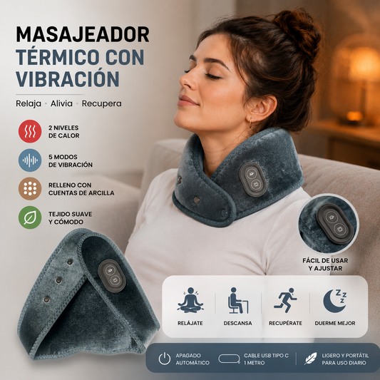 4) Masajeador De Cuello Calor Y Vibrador