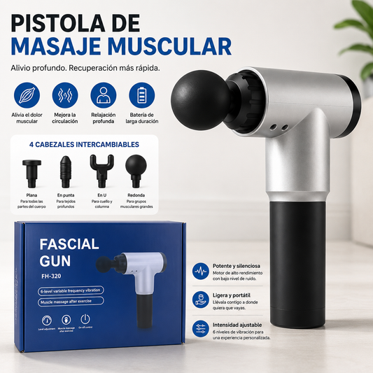 9) Pistola de Masajes Premium, Recargable